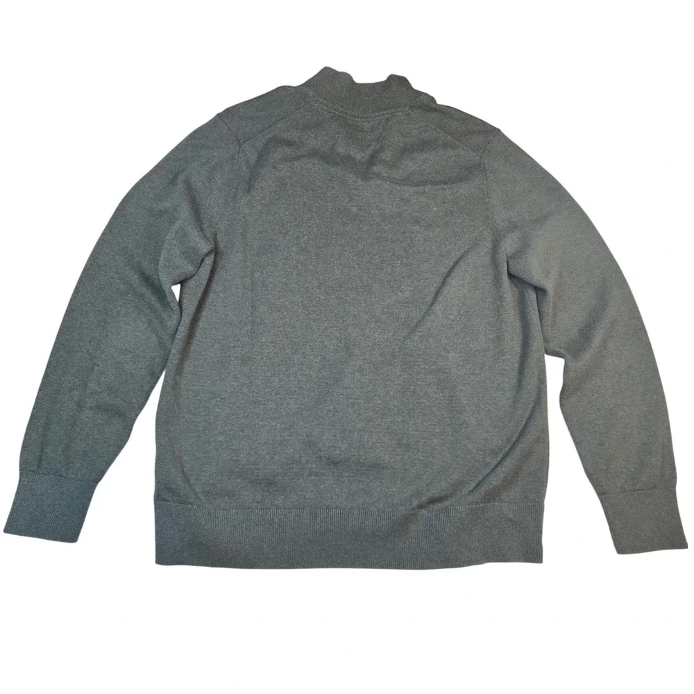 Tommy Hilfiger Mens XL Quarter Zip‎ Sweater Heather Green Mock Neck Pullover